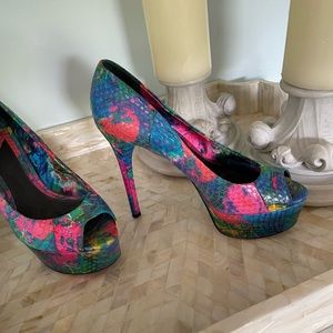 Brian Atwood stacked heels